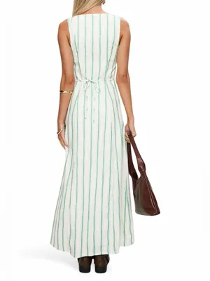 New princess polly Lewisa Stripe Sleeveless Maxi Dress in cream green size 10 thumbnail 2