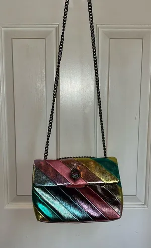 peacock purse in multi color leather with black lining. GUC. thumbnail 7