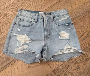Abercrombie & Fitch Curve Love Denim Boyfriend Shorts thumbnail 1