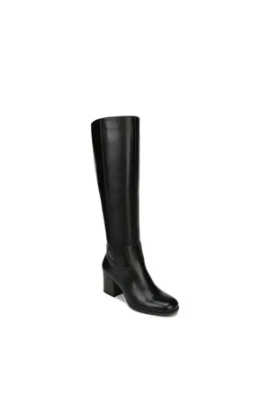 Franco Sarto Black leather Riding Boots Tall Zip Calf thumbnail 2