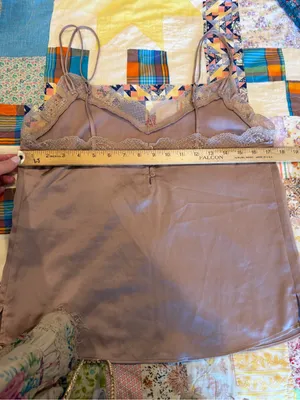 Abercrombie & Fitch Satin Lace Cami lilac M Y2K Coquette Balletcore Fashion thumbnail 7