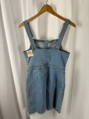 Wax Jean Denim Dress Overalls Size Medium NWT thumbnail 5