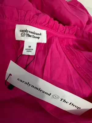 Caralynmirand The Drop Hot Pink Long Sleeve V-Neck Tiered Dress thumbnail 4