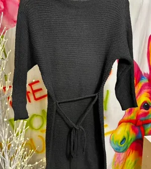 N158. Cupshe - Black long sleeve maxi dress with tie back thumbnail 1