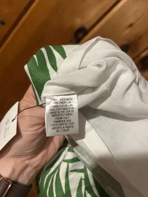 Milly of New York Green Palm trees Linen strapless dress thumbnail 6