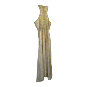 Likely Lucy Dress Yellow Blue Floral Cutout Halter Midi Size 10 thumbnail 9