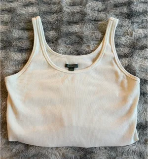 Wild Fable Ribbed Crop Tank - White M thumbnail 1