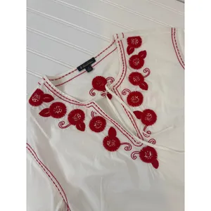 Brooks Brothers White Embroidered Midi Shift Dress Tie Neck Casual Beachy Size 4 thumbnail 5