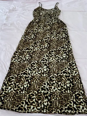 Twelfth Street by Cynthia Vincent 100% silk Leopard Print Maxi Dress, size SP thumbnail 12