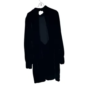 Banana Republic Women's Shift Dress Open‎ Back Long Sleeve Velvet Black XL NWT thumbnail 10