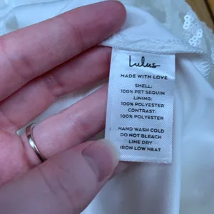 Lulus White Sequin Geometric Bow Back Mini Dress 69331 Womens‎ Size Small thumbnail 6
