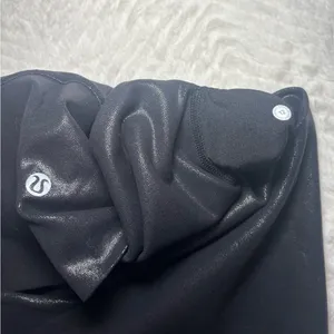 Lululemon Wunder Under High Rise Shiny Leggings Black Faux Leather Size 12!! thumbnail 2