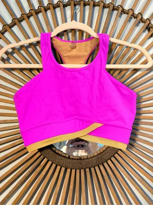 Free People Movement Palm Sorings Sports Bra Magenta Athleisure Active Sporty thumbnail 4