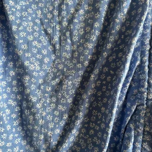 Blue Mini Dress with Small White Flowers and Adjustable Straps, Size M thumbnail 5