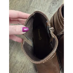 BARETRAPS Medley Ankle Booties 8.5W Brown Leather Block Heel Zip Closure thumbnail 6