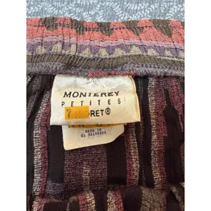 Vtg Monterey Petites 90s Aztec Southwestern Tribal Geometric Rayon Maxi Skirt S thumbnail 4