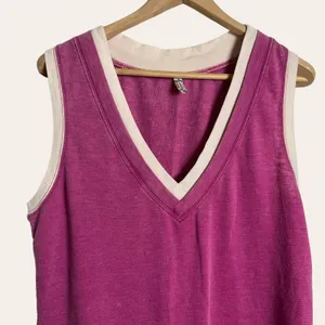 Free People Pink V-Neck Tabk Top Bodysuit Size L thumbnail 4