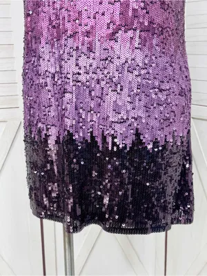 Express Sequin Ombre Mini Tank Dress Purple Pink Large Sleeveless Party Cocktail thumbnail 7