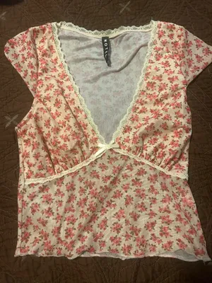 Motel Rocks Gardenia Print Mesh Top thumbnail 1