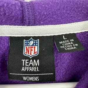 NFL Team Apparel Size‎ Large Jacket Vikings Purple Zip Up Hoodie Outerwear thumbnail 3