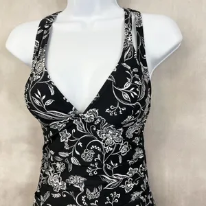 Cupshe One Piece Swimsuit Womens Small Floral Stretch Beach Resortwear Botanical thumbnail 2