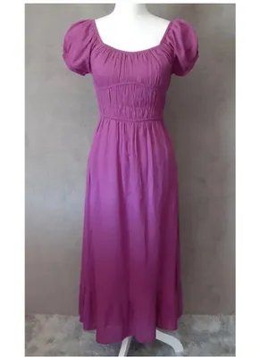Sim & Sam Midi Linen Blend Milkmaid Peasant Midi Dress - Size Medium thumbnail 3