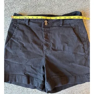 Bohme Womens Black High Waisted‎ Cotton Chino Shorts Size 29 Double Button thumbnail 5
