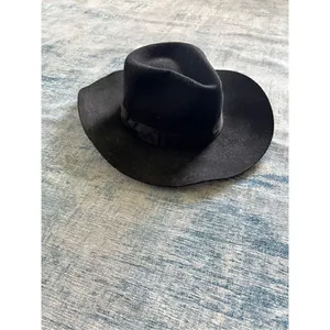 Black 100% Wool Felt Cowboy Rancher Hat thumbnail 3
