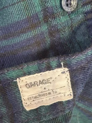Garage Women's Medium Blackwatch Plaid Flannel Hooded Boyfriend Fit Shacket thumbnail 6