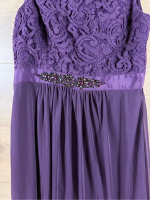 Adrianna Papell One-Shoulder Purple Lace & Mesh Mini Party Dress 6 thumbnail 3