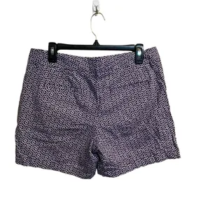 Ann Taylor Loft Women's Blue White Geometric Shorts Size 6 Linen‎ Blend 6 Inch thumbnail 2