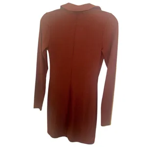 Women's FOURTEENTH PLACE Brown Long Sleeve Ribbed Dress XS thumbnail 7