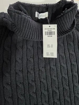 Hollister Cable Knit Long Sleeve Sweater Mini Dress - Black - Women's Size M thumbnail 10