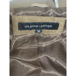 Wilsons Leather Chloe Trucker Jacket Womens Size Medium Retro 90s Biker‎ Brown thumbnail 8