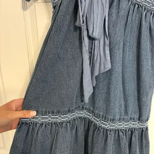 Free People Easy to Love Denim Mini Dress thumbnail 7