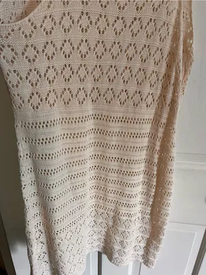 Cupshe Cream Crochet Tank Coverup Dress M thumbnail 7