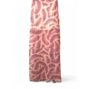 Show Me Your Mumu S Maxi Skirt Pretty Birdie print Long Feathers Pink Semi Sheer thumbnail 4