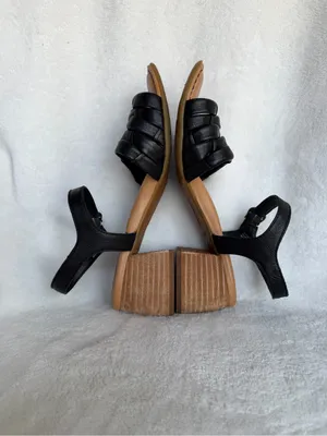 Born Womens Footwear/Shoes/Sandals "Shonie" Black Woven Leather Us 6m/Eu 36 Euc thumbnail 6