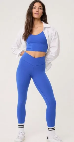 Blue aerie crossover leggings thumbnail 1