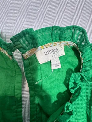 Umgee Green Ruffle Sleeve Tiered Dress thumbnail 3