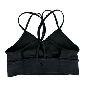 Lululemon Superb Bra Sz 4 Black Practice Cotton Strappy Open Back thumbnail 4