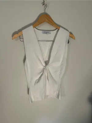 WeWoreWhat twist front flyover tank white medium thumbnail 2