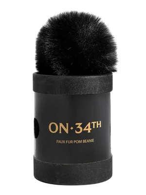 NEW On 34th Womens Boxed Rib-Knit Beanie Pom Pom MO1542501 Black thumbnail 6