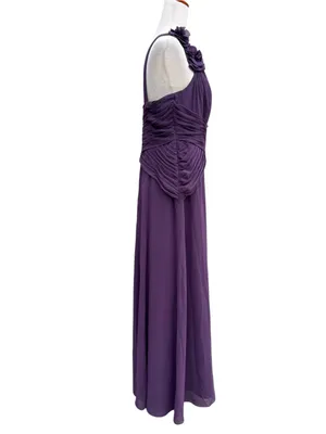 David's Bridal Plum One Shoulder Formal Dress thumbnail 5