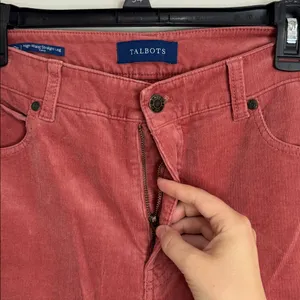 Talbots Terracotta High-Waist Straight-Leg Curvy Petite Corduroy Jeans size 10p thumbnail 6