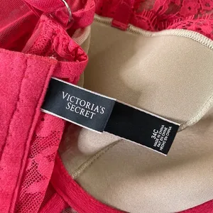 VICTORIA'S SECRET Barbie Hot Pink Lace Corset Bustier Garter Lingerie 34C‎ thumbnail 8