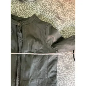 Joujou Gray Leather Jacket Womens XS Moto Zip Up Quilted Biker‎ Edgy Urban Chic thumbnail 7