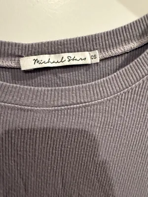 Michael Stars Long Sleeve Grey Ribbed Shirt thumbnail 5