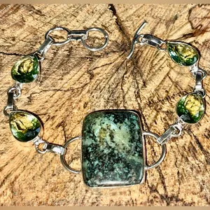 African Green Turquoise Bracelet 7”- 8” thumbnail 6