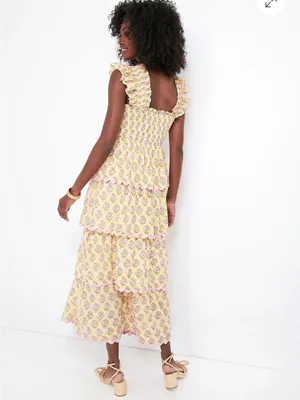 SAYLOR Pink Lemonade Teodora Floral Tiered Maxi Dress with Ruffle Shoulder thumbnail 4